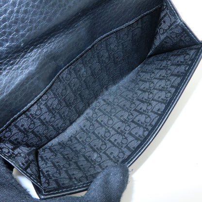 Christian Dior Trotter / Heart Motif Wallet Leather, Black, Leather, Wallet