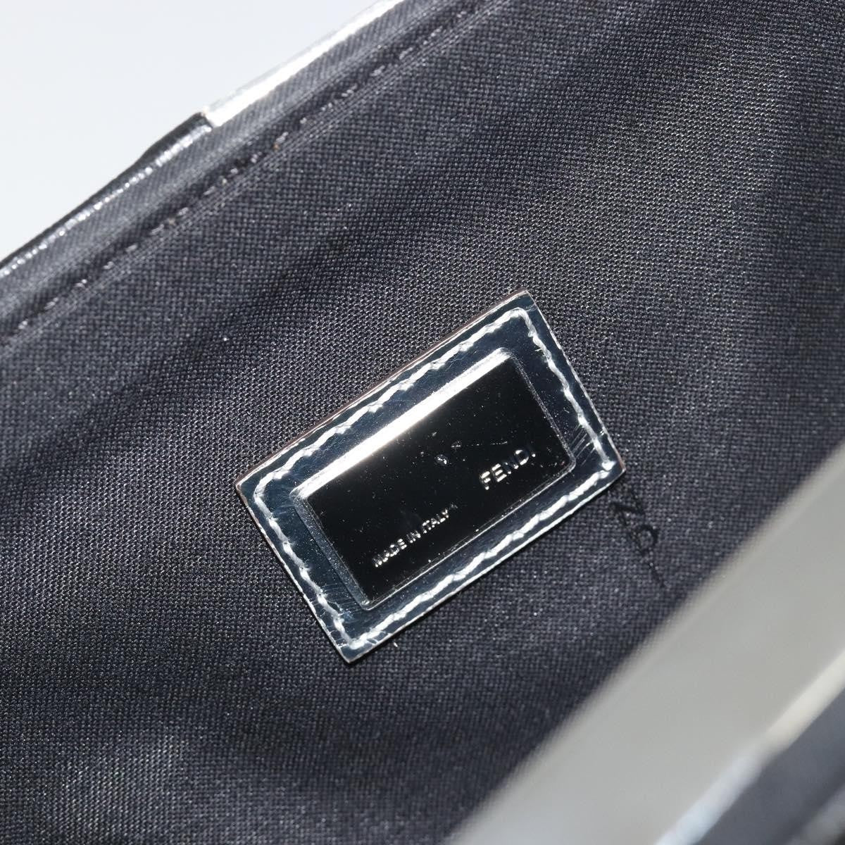 Fendi Grande Colorblock Clutch Leather, Silver, Leather, Clutch