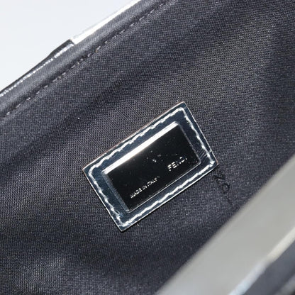 Fendi Grande Colorblock Clutch Leather, Silver, Leather, Clutch