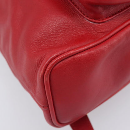 Gucci Vintage Bamboo Leather, Red, Leather, Backpack