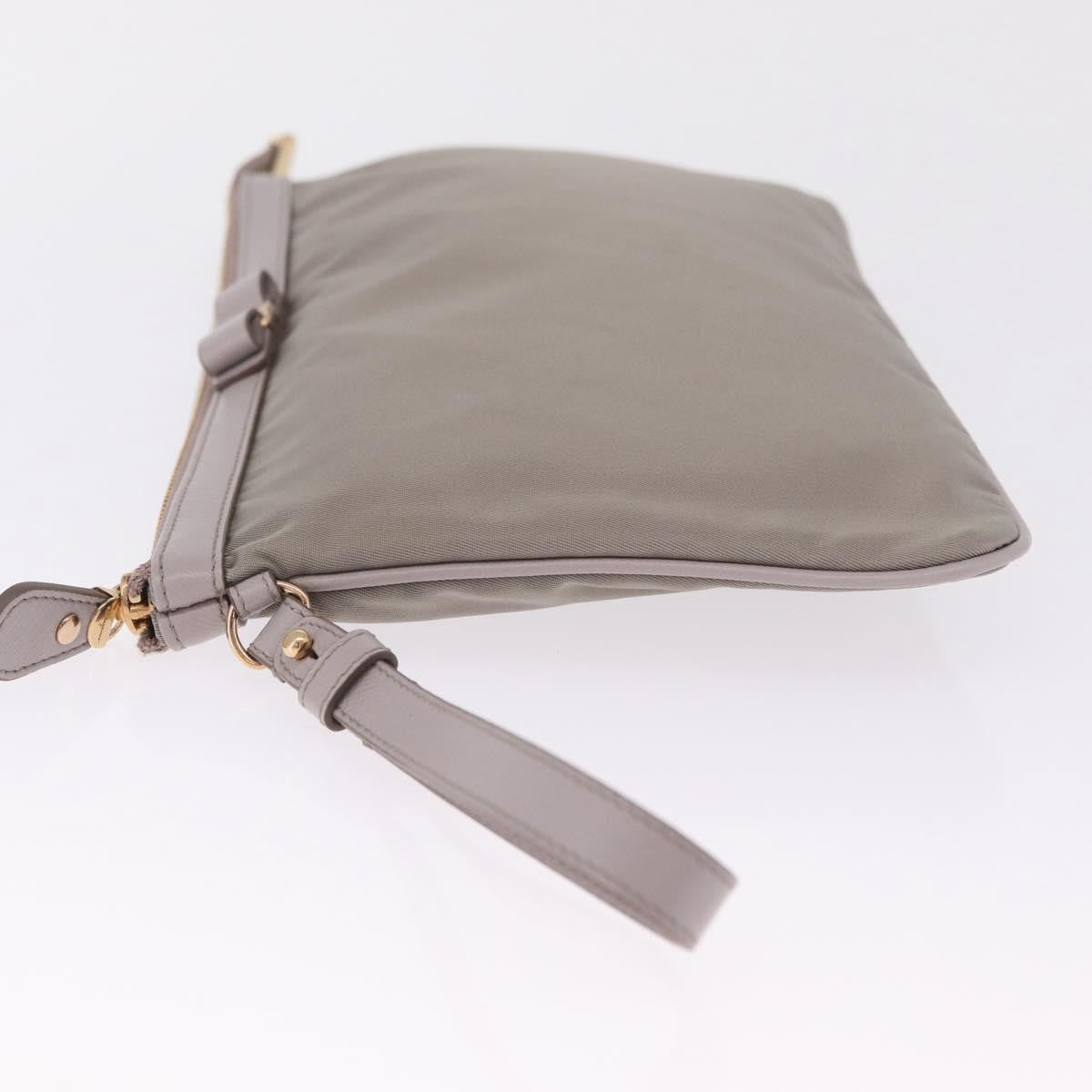 Salvatore Ferragamo Vala Clutch Nylon, Gray, Nylon, Clutch