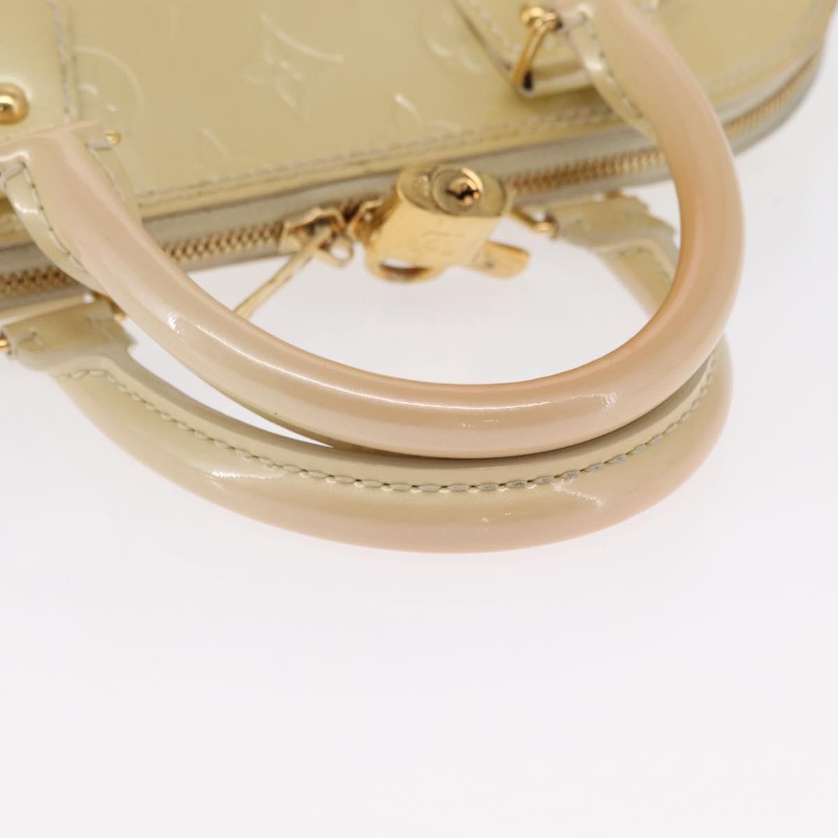 Louis Vuitton Alma Monogram Vernis, Beige, Patent Leather, Handbag