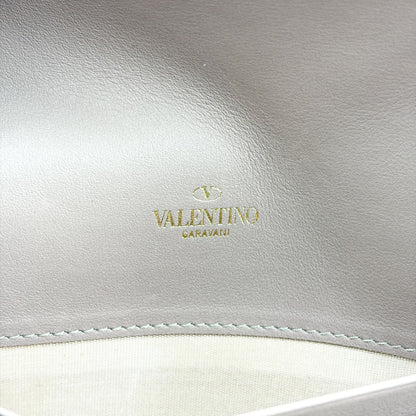 Valentino Garavani Rockstud Envelope Chain Leather, Beige, Leather, Crossbody Bag