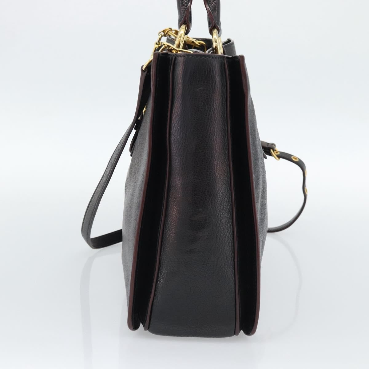 Miu Miu Madras Convertible Lock Leather, Black, Leather, Tote Bag
