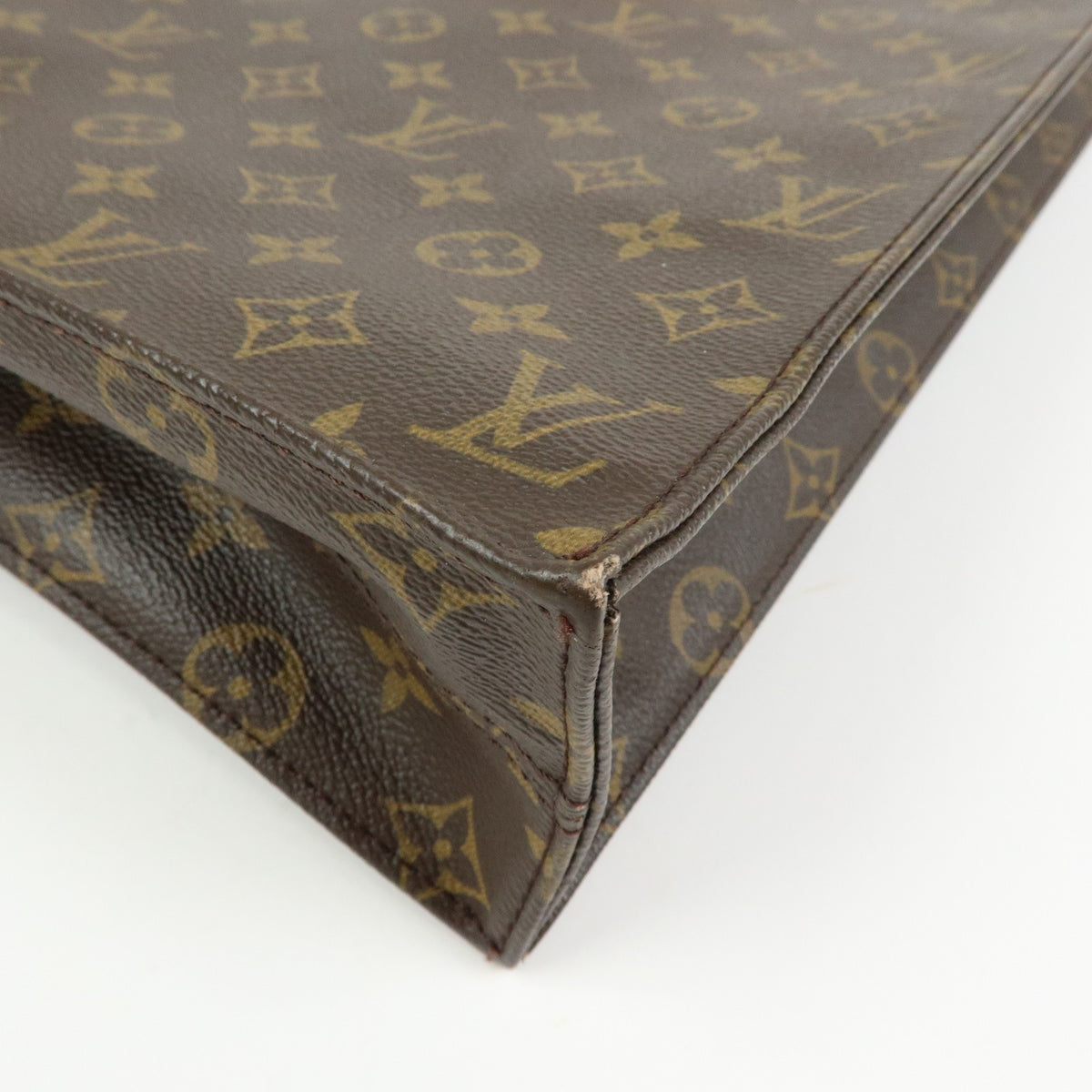 Louis Vuitton Vintage Sac Plat Monogram Canvas, Brown, Canvas, Handbag