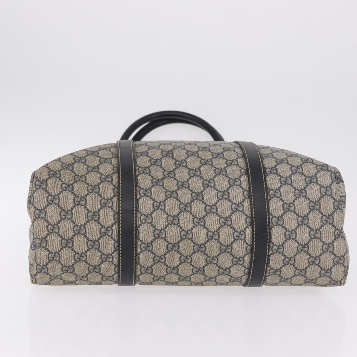 Gucci Open Tote GG Canvas and Leather, Navy, Canvas, Handbag