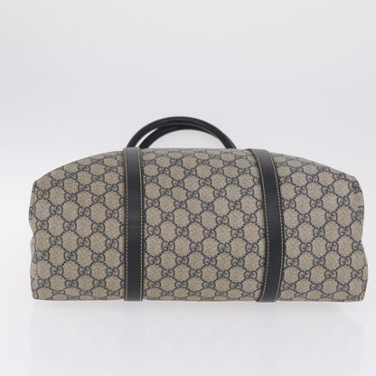 Gucci Open Tote GG Canvas and Leather, Navy, Canvas, Handbag