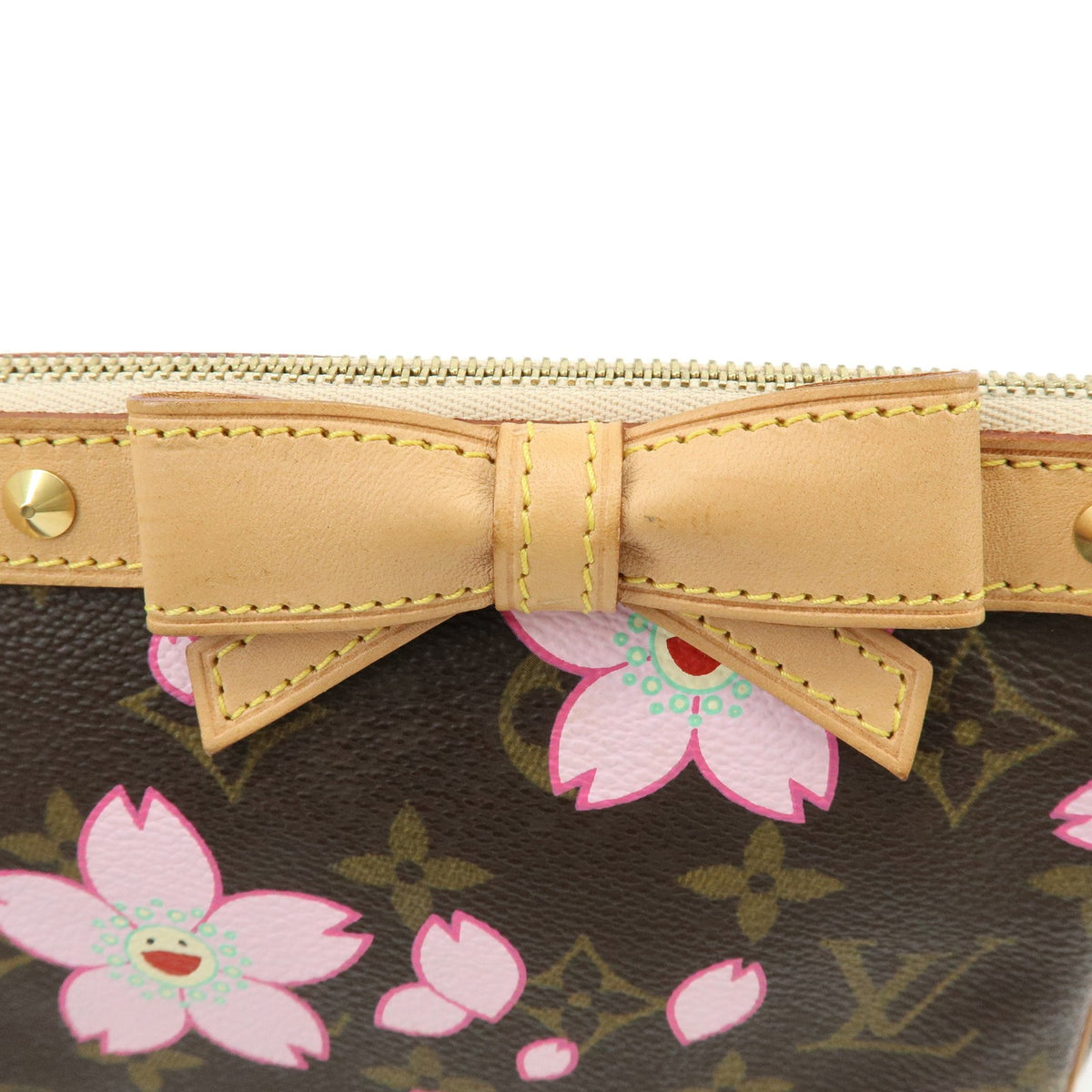 Louis Vuitton Pochette Accessoires Limited Edition Cherry Blossom Monogram, Brown, Canvas, Clutch
