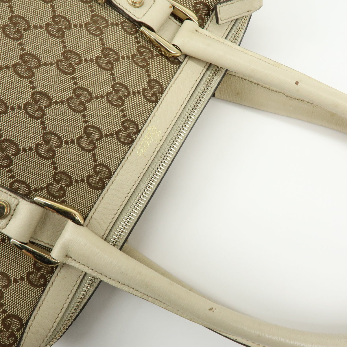 Gucci Abbey Boston GG Canvas, Beige, Canvas, Handbag
