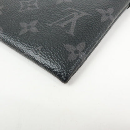 Louis Vuitton Discovery Pochette Monogram Eclipse Canvas, Black, Canvas, Clutch
