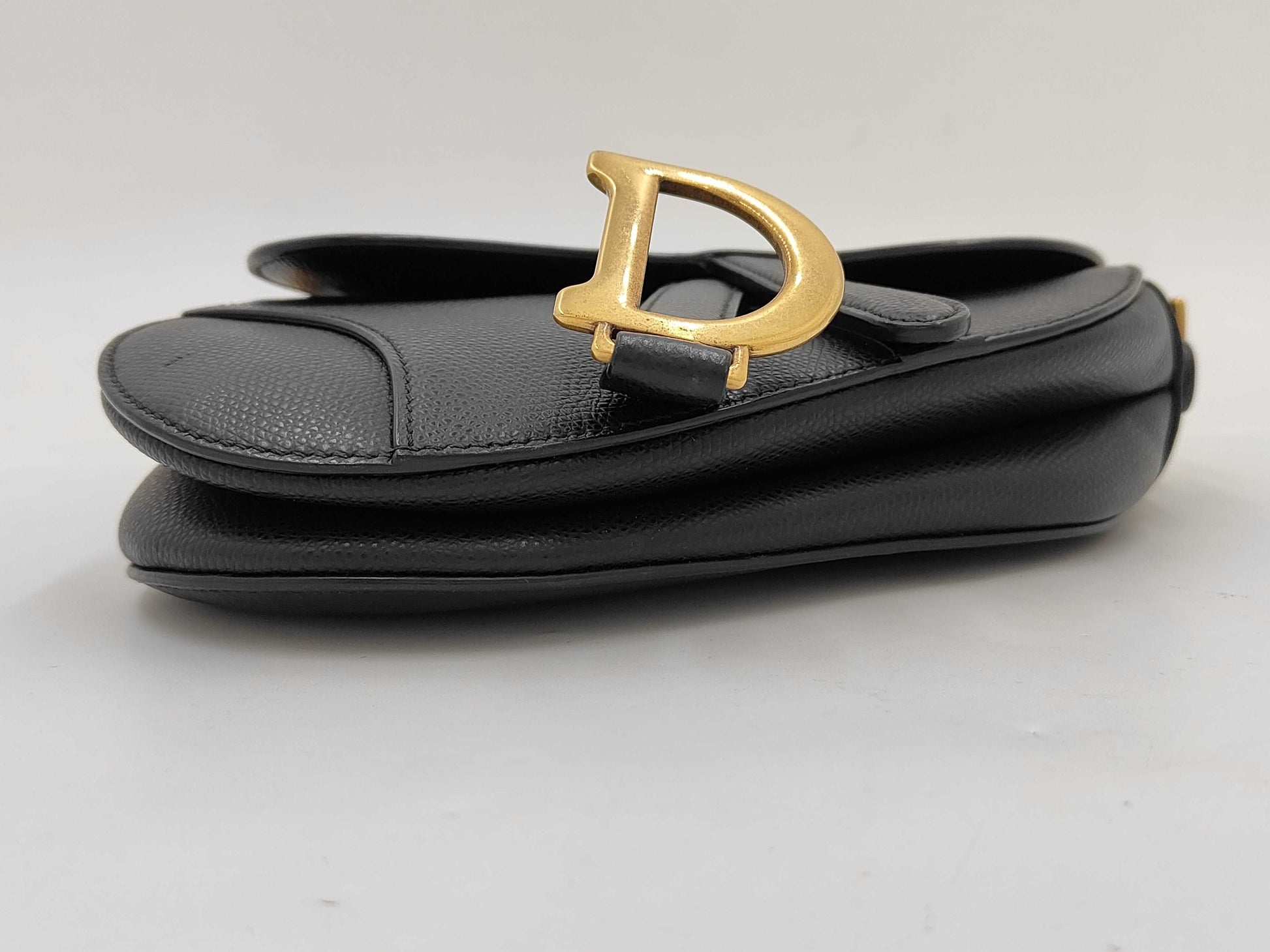 Christian Dior Dior Saddle Leather, Black, Leather, Handbag