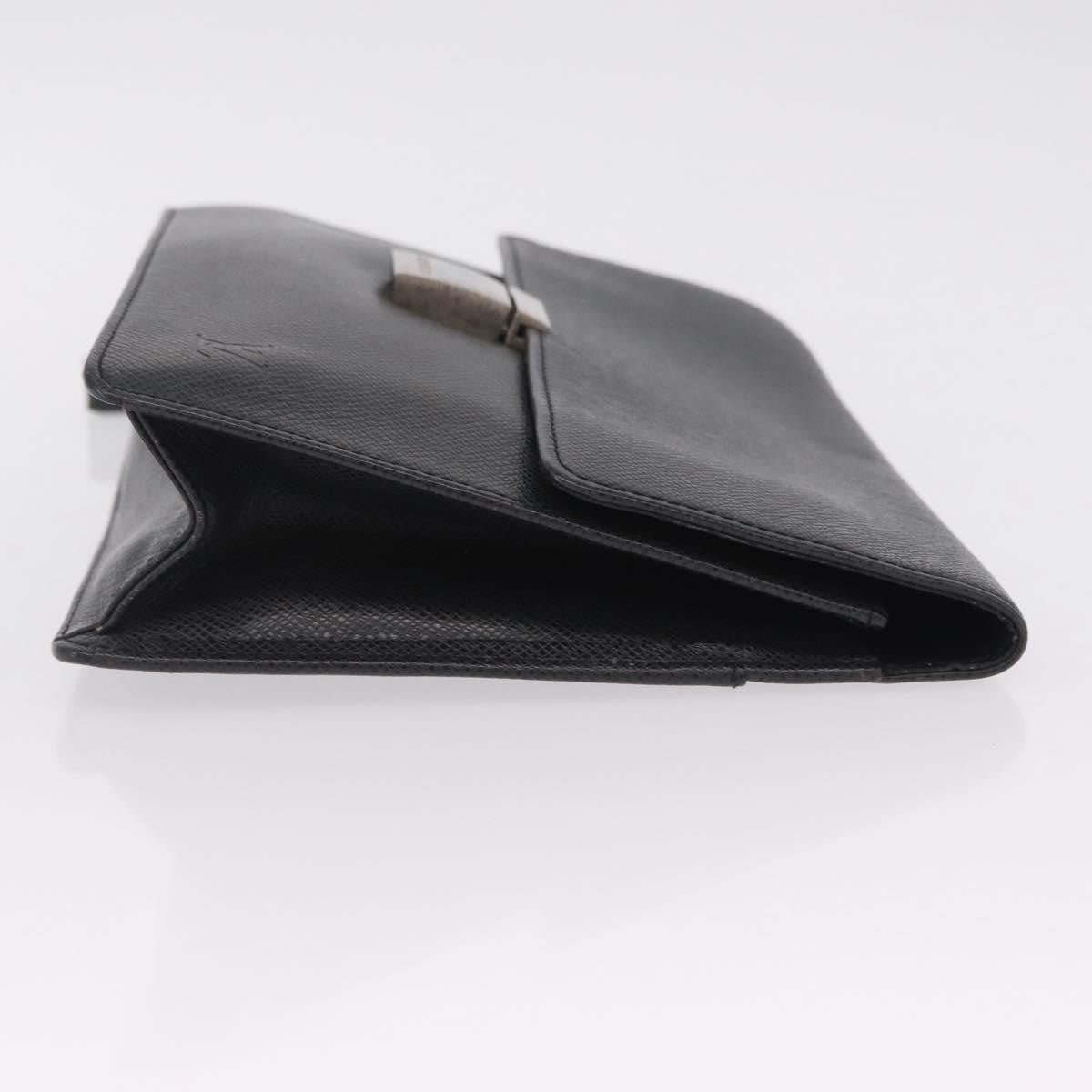 Louis Vuitton Selenga Pochette Taiga Leather, Gray, Leather, Clutch