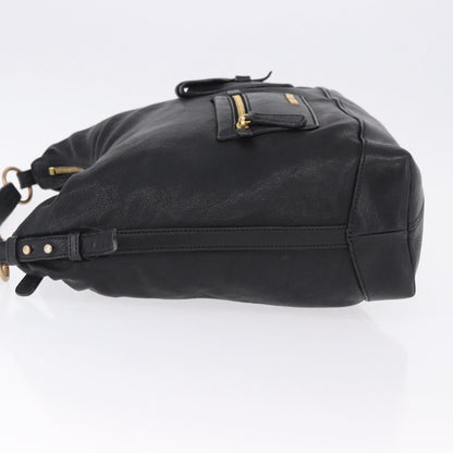 Miu Miu Zip Front Pocket Shopping Tote Leather, Black, Leather, Shoulder Bag