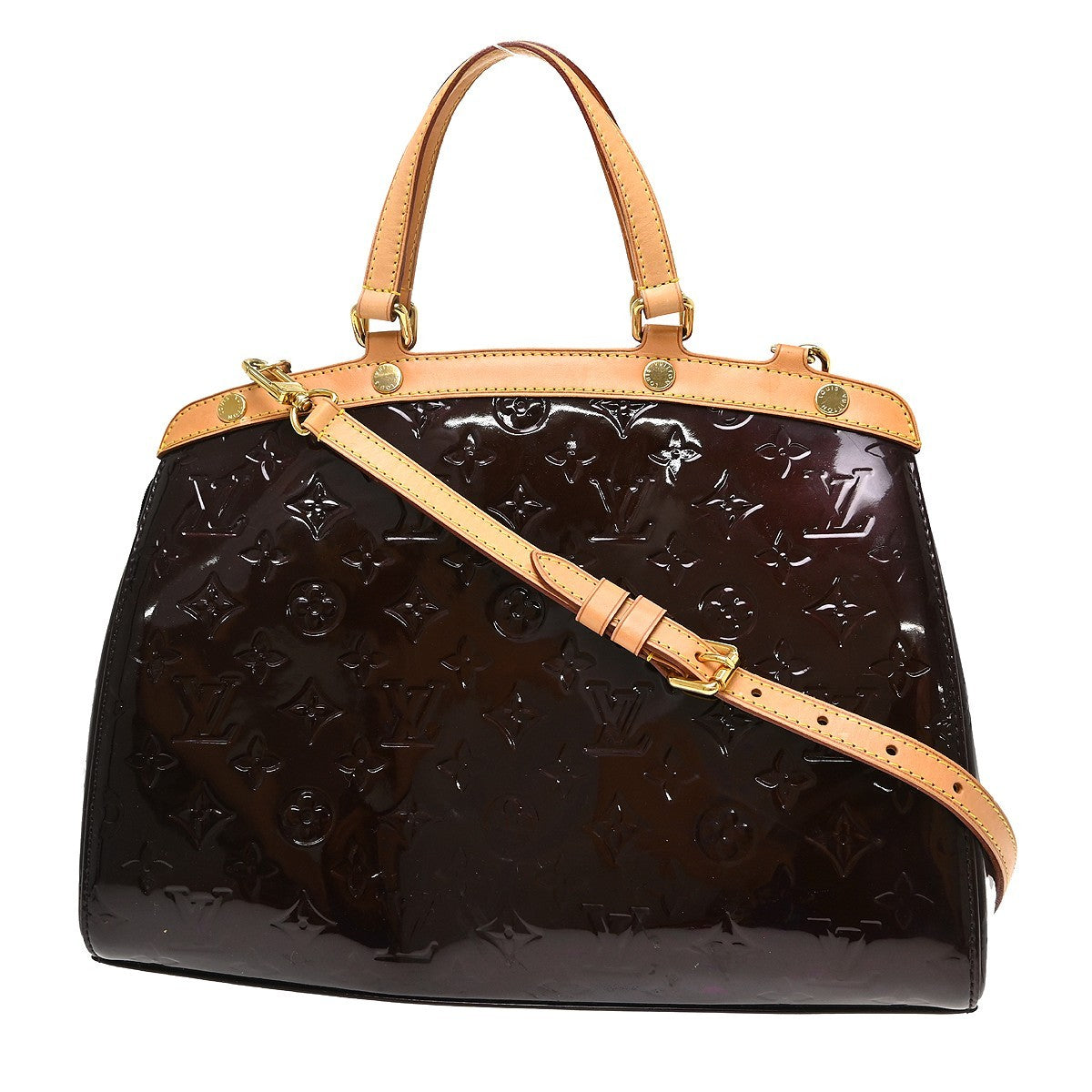 Louis Vuitton Brea Monogram Vernis, Purple, Patent Leather, Handbag