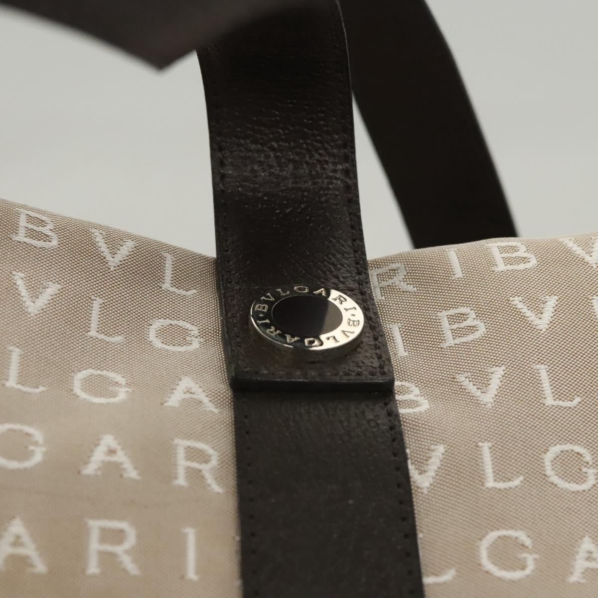 Bvlgari Logomania Canvas, Beige, Canvas, Shoulder Bag