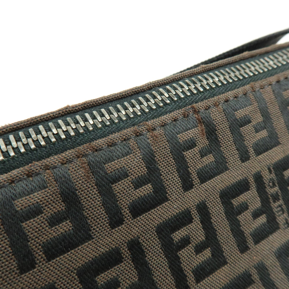 Fendi Shoulder Zucchino Canvas, Brown, Canvas, Shoulder Bag