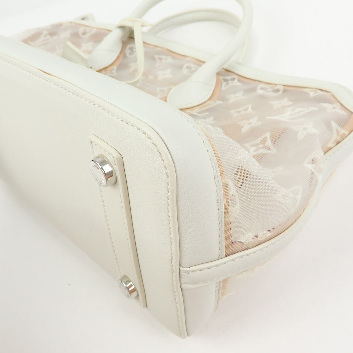 Louis Vuitton Transparence Lockit Mesh and Leather, White, Mesh, Handbag
