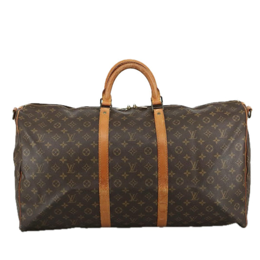Louis Vuitton Keepall Bag Monogram Canvas, BROWN, CANVAS, Travel bag