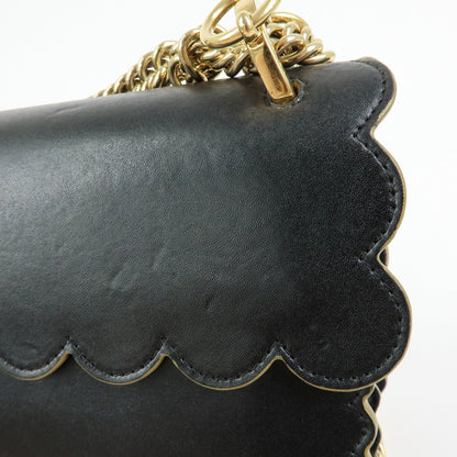 Fendi Kan I Leather, Black, Leather, Shoulder Bag