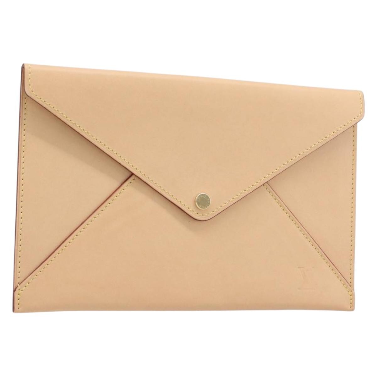 Louis Vuitton Rivets Envelope Clutch Leather, Beige, Leather, Clutch