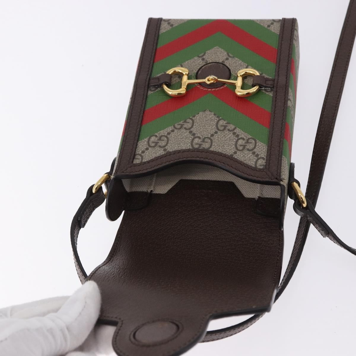 Gucci Horsebit 1955 Printed GG Coated Canvas, Beige, Canvas, Crossbody Bag