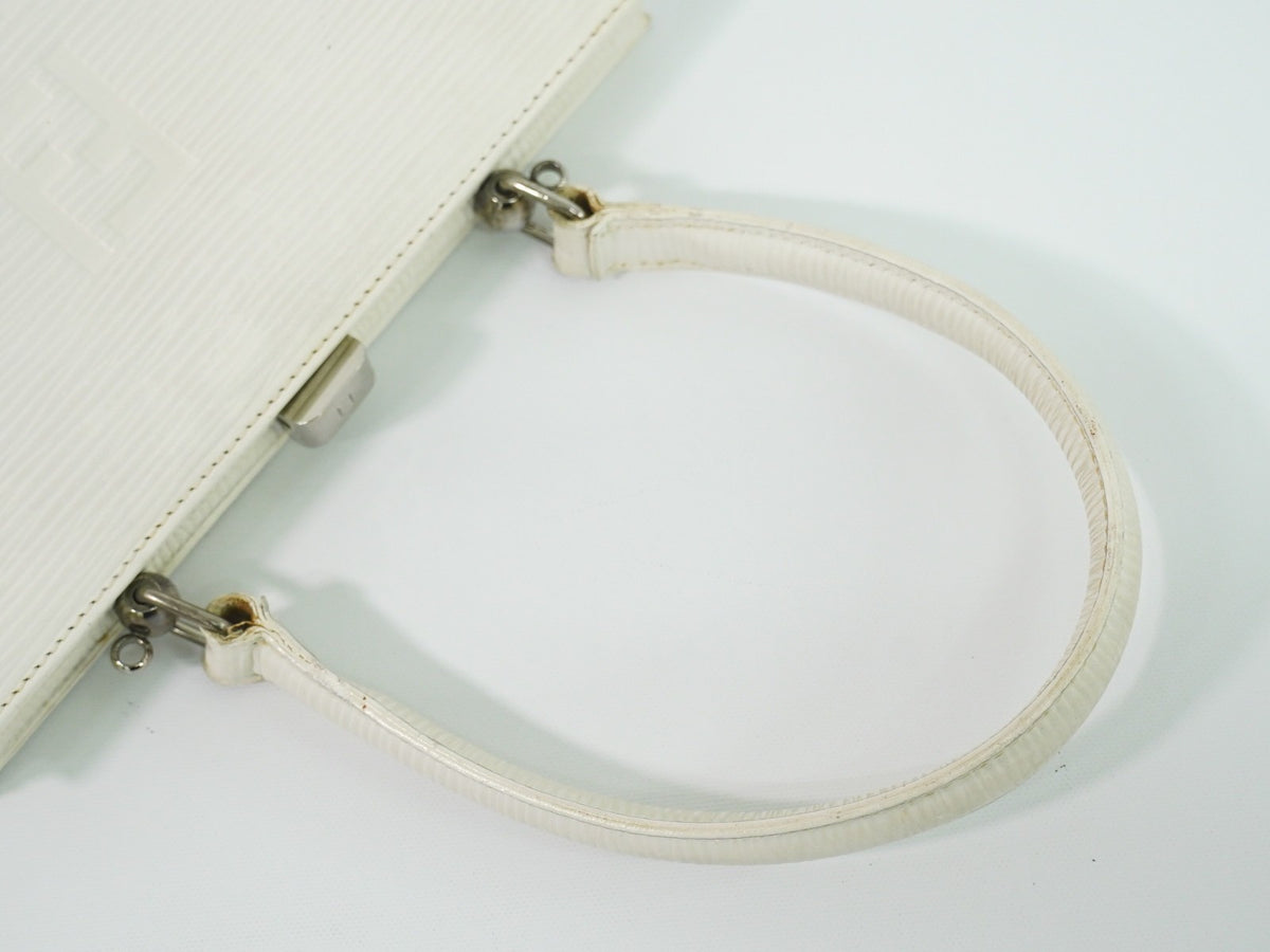 Fendi Vintage Handbag Leather, White, Leather, Handbag