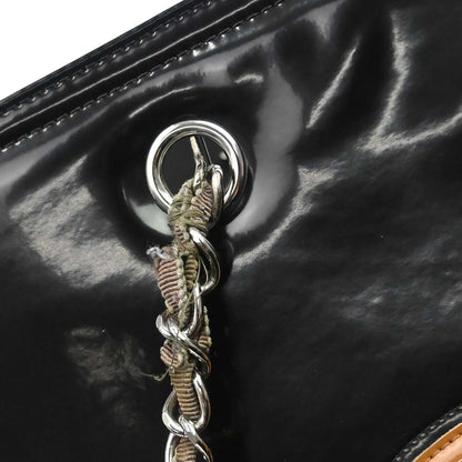 Chanel Lipstick Open Tote Patent Vinyl, Black, Patent Leather, Tote Bag