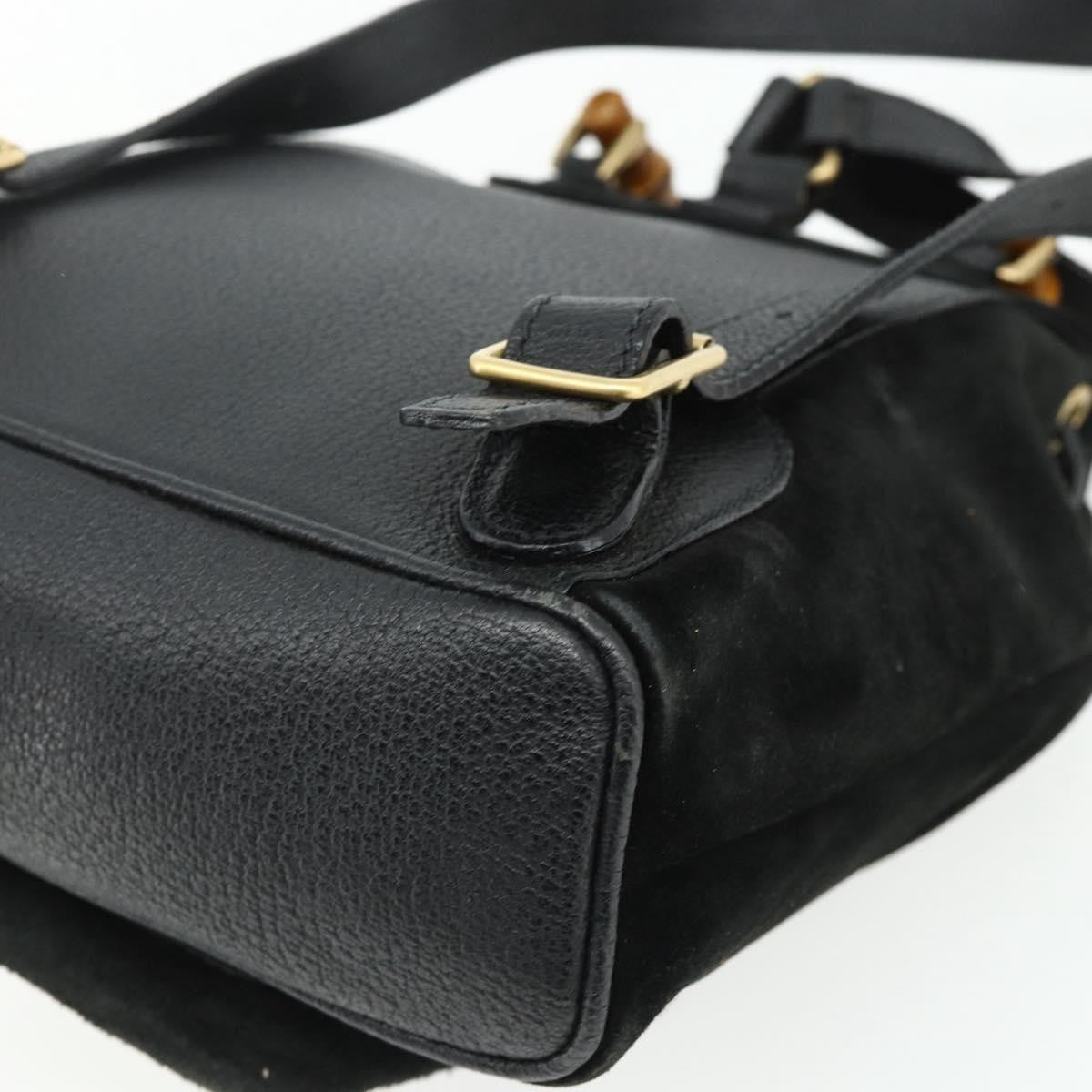Gucci Gucci bamboo daim, Black, Suede, Backpack
