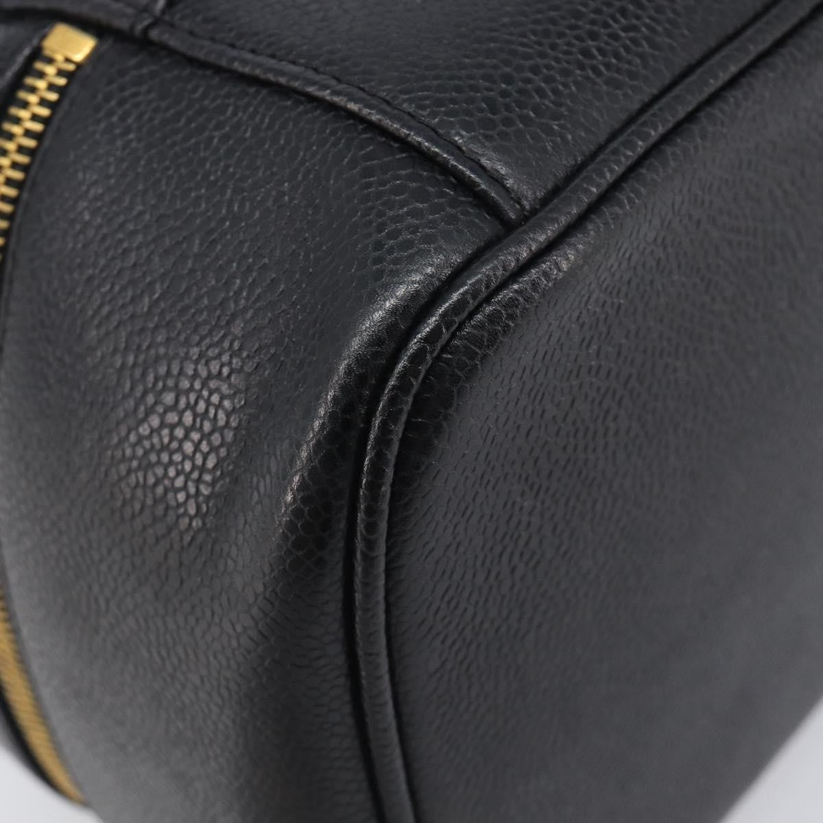 Chanel Vintage Timeless Cosmetic Case Caviar, Black, Leather, Clutch