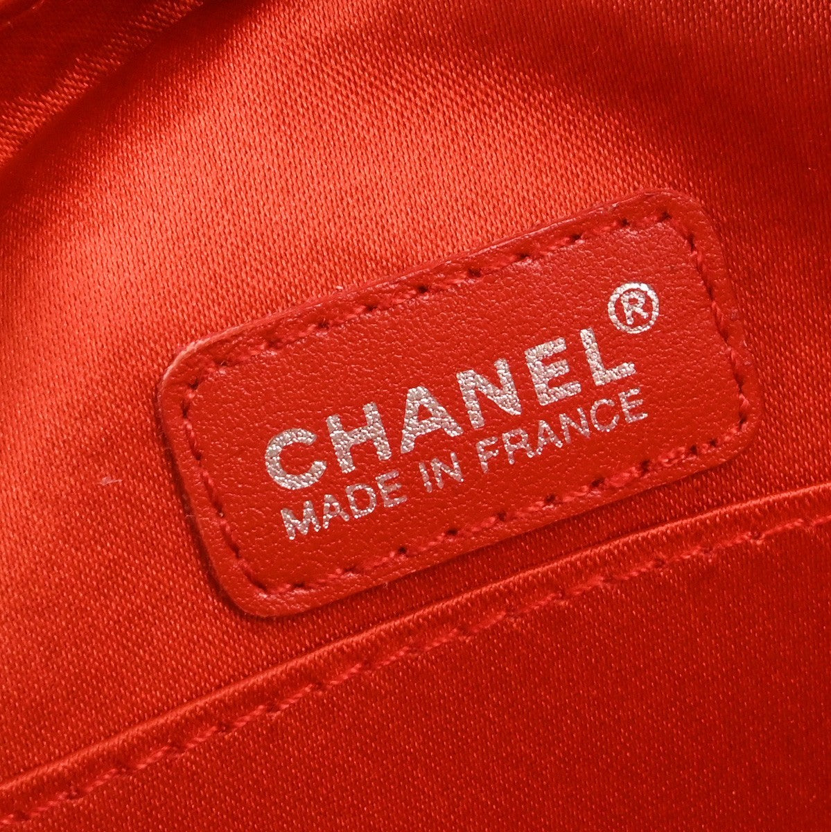 Chanel Travel Line Round Wristlet Nylon, Orange, Nylon, Clutch