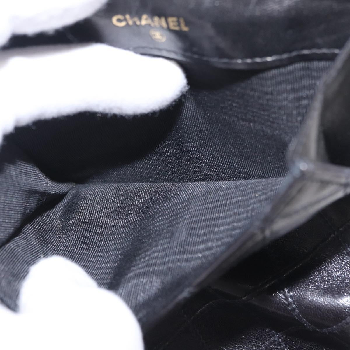 Chanel CC Compact Quilted Caviar, Black, Leather, Wallet