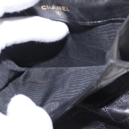 Chanel CC Compact Quilted Caviar, Black, Leather, Wallet