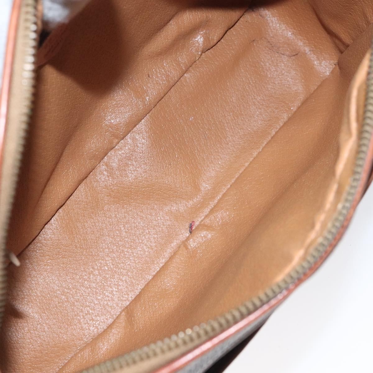 Celine Vintage Macadam Canvas and Leather, Brown, Canvas, Shoulder Bag