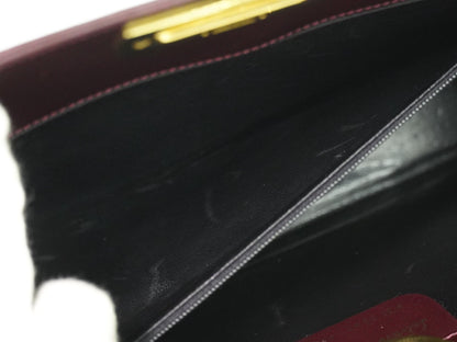 Salvatore Ferragamo Vintage Gancini Chain Leather, Burgundy, Leather, Shoulder Bag