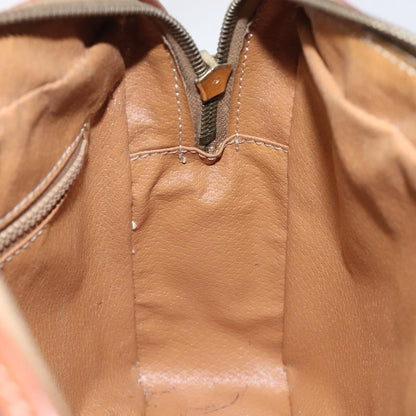 Celine Vintage Macadam Canvas and Leather, Brown, Canvas, Shoulder Bag