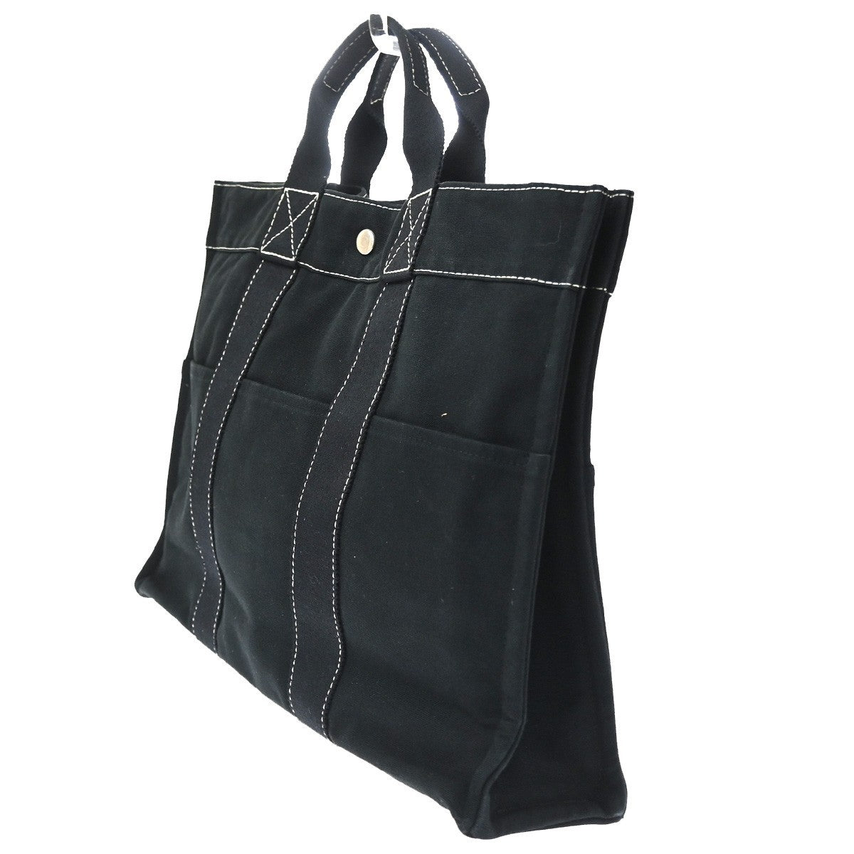 Hermes Fourre Tout Toile, Black, Cotton, Tote Bag