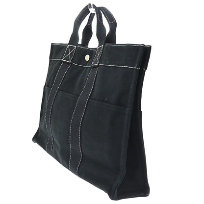 Hermes Fourre Tout Toile, Black, Cotton, Tote Bag