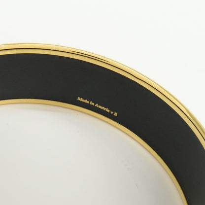 Hermes Bangle Printed Enamel, Red, Gold Plated, Bracelet