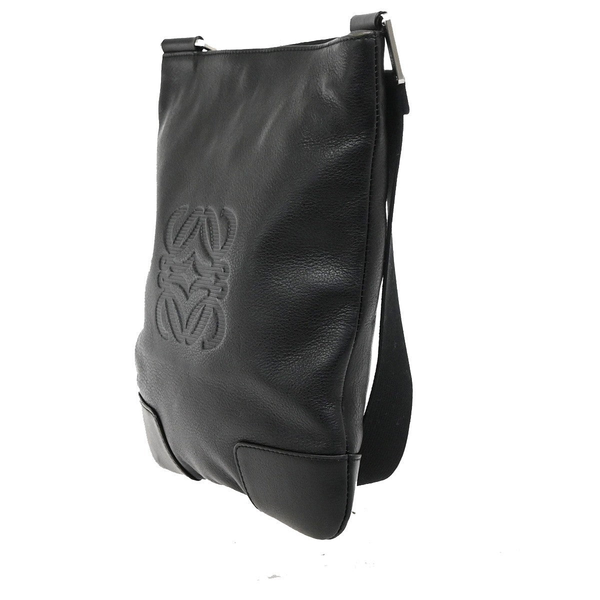 Loewe Anagram Leather, Black, Leather, Shoulder Bag