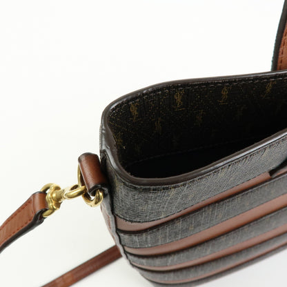Saint Laurent Le Monogramme Shopper Monogram All Over Coated Canvas and Leather, Brown, PVC, Tote Bag