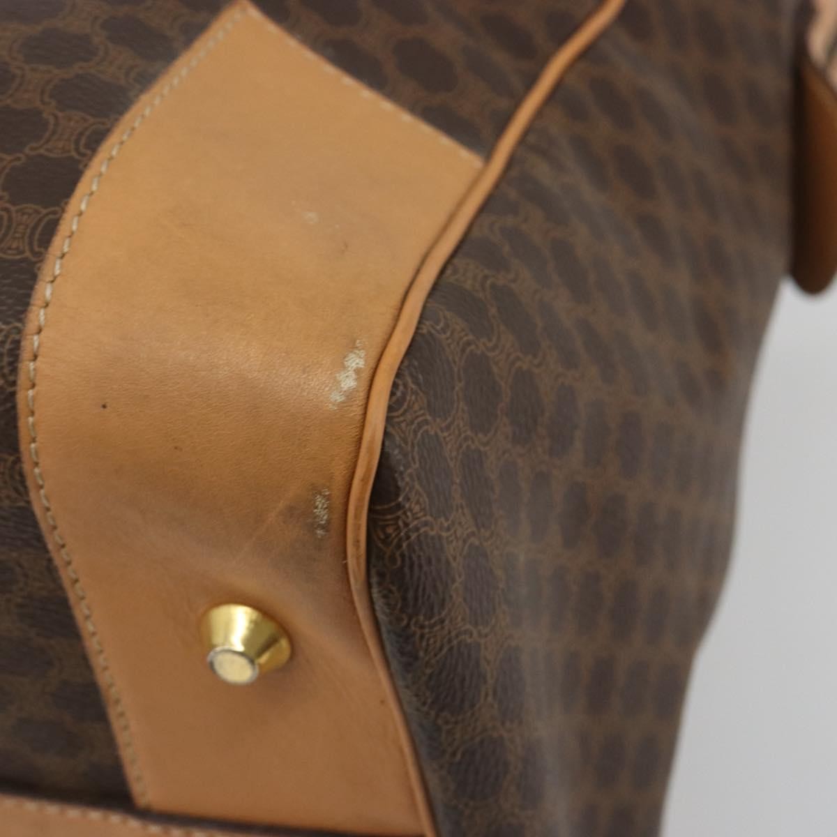 Celine Boston C Macadam Canvas, Brown, Canvas, Handbag