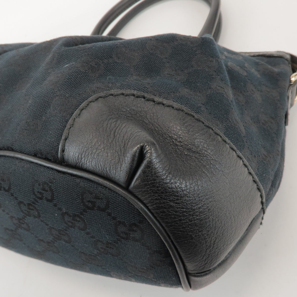 Gucci Sukey Top Handle Satchel GG Canvas with Leather, Black, Canvas, Handbag