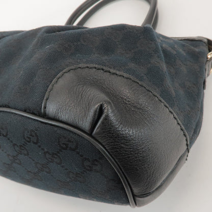 Gucci Sukey Top Handle Satchel GG Canvas with Leather, Black, Canvas, Handbag
