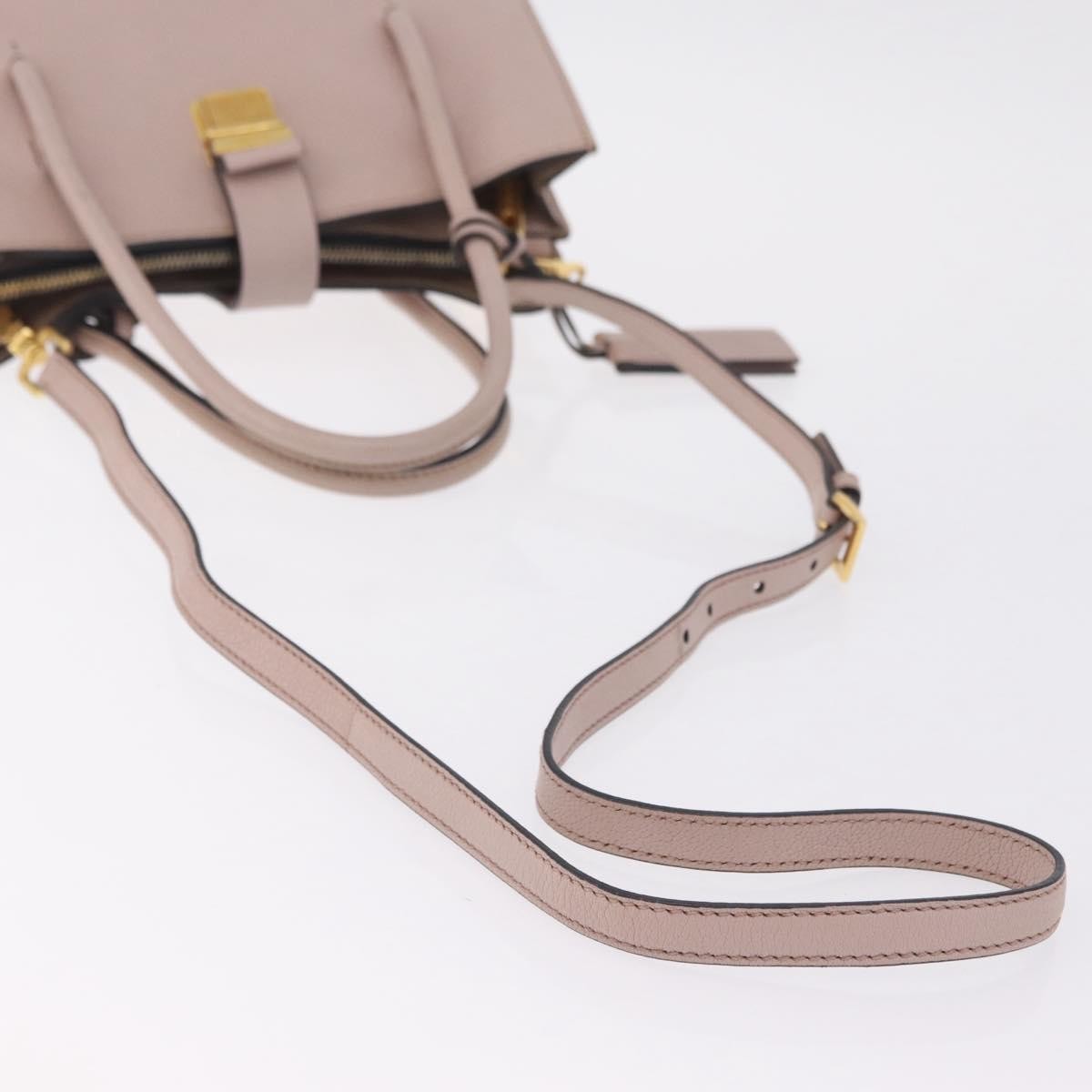 Miu Miu Madras Convertible Compartment Leather, Beige, Leather, Tote Bag