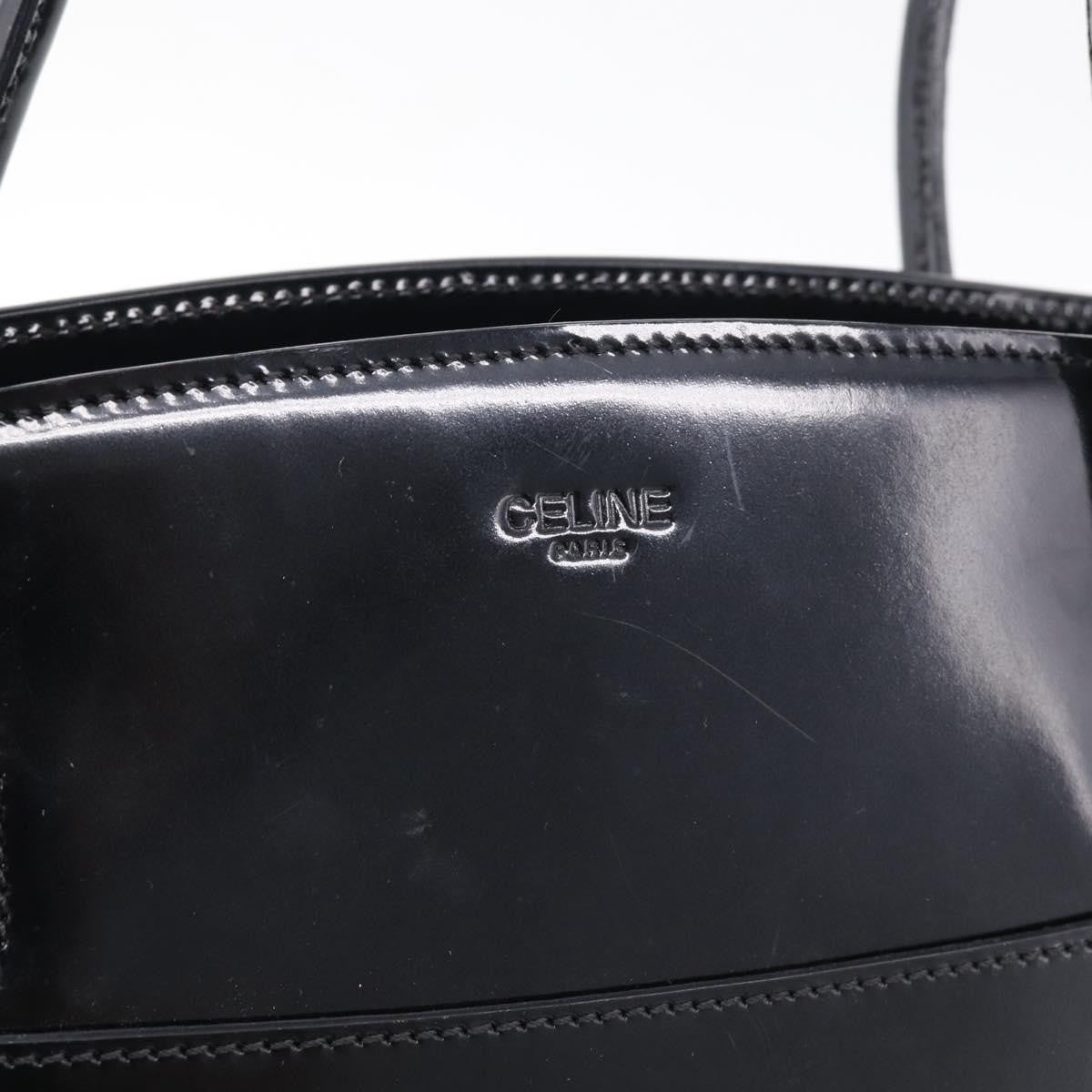 Celine Tote Leather, Black, Patent Leather, Tote Bag