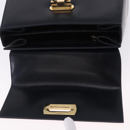 Salvatore Ferragamo Convertible Top Handle Leather, Navy, Leather, Handbag