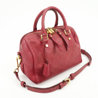 Louis Vuitton Speedy Bandouliere Monogram Empreinte Leather, Red, Leather, Handbag