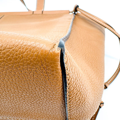 Loewe Cushion Leather, Brown, Leather, Tote Bag