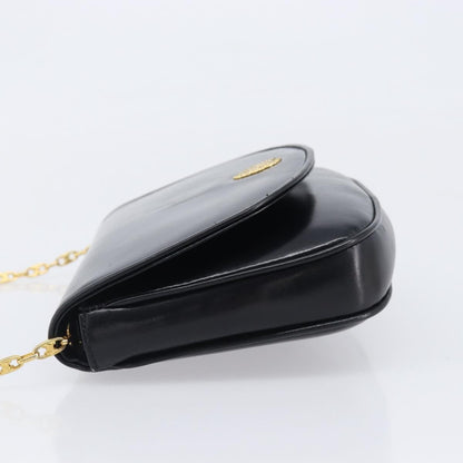 Celine Flap Shoulder Leather, Black, Leather, Shoulder Bag