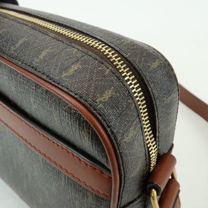 Saint Laurent Le Monogramme Camera Monogram All Over Coated Canvas and Leather, Brown, Canvas, Handbag